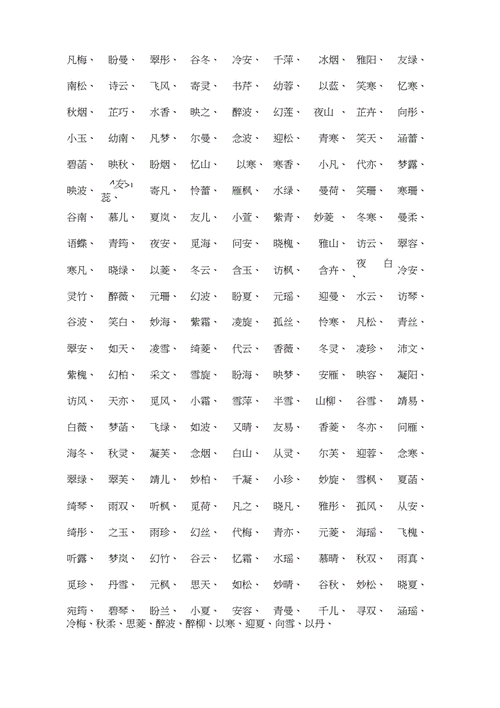 新生女孩起个啥名字好听