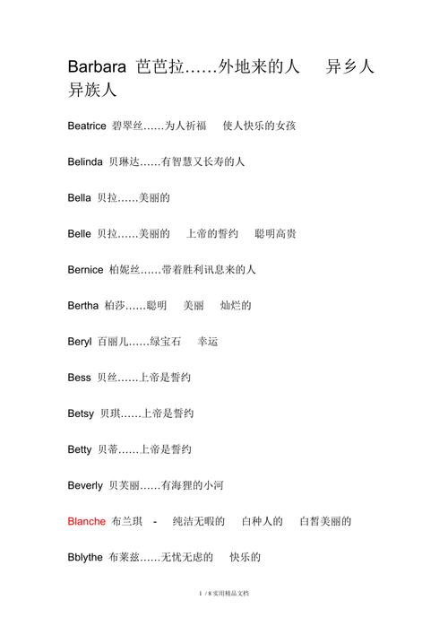 女生起英文名字大全